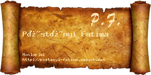 Pöstényi Fatima névjegykártya